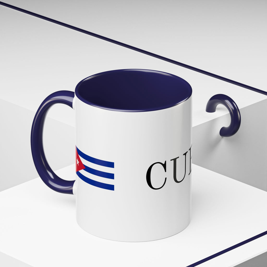 Cuba Flag Accent Coffee Mug — 11/15oz Ceramic Travel-Ready Tea & Coffee Cup