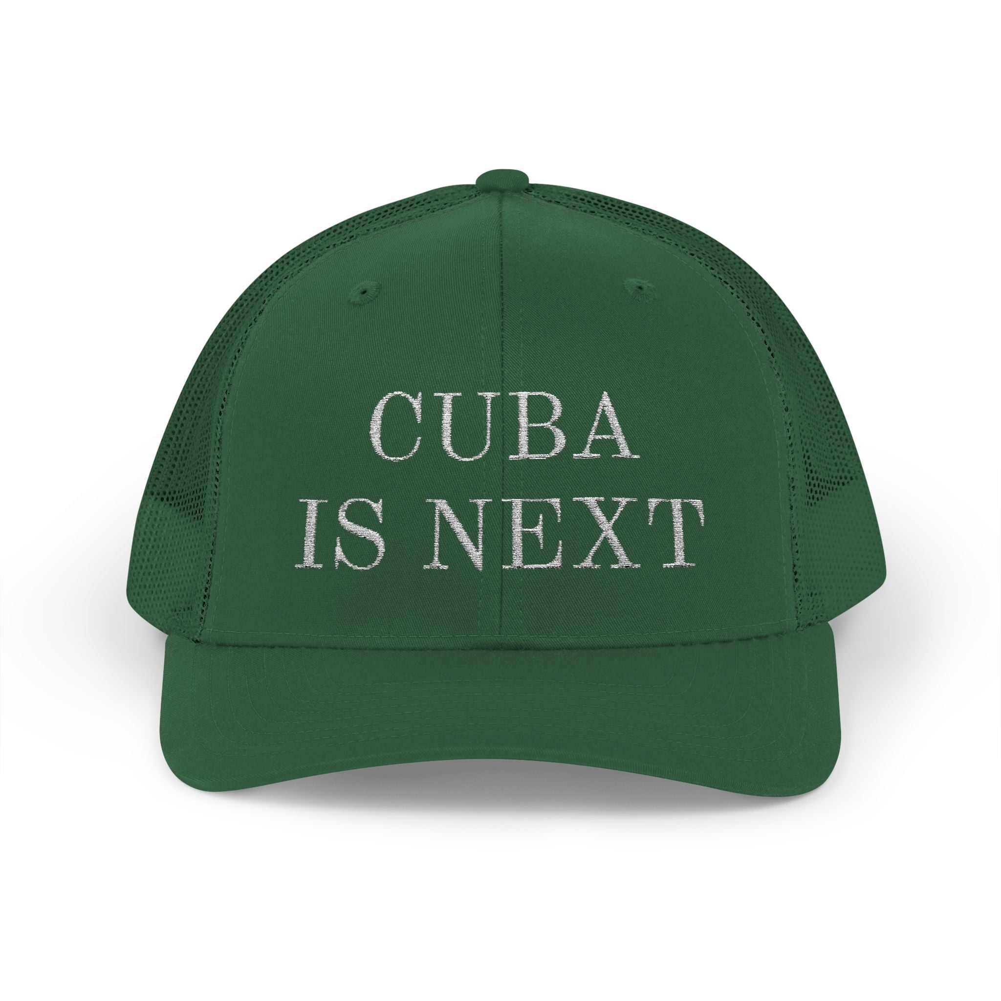 Trucker Cap — "Cuba Is Next" Embroidered Snapback