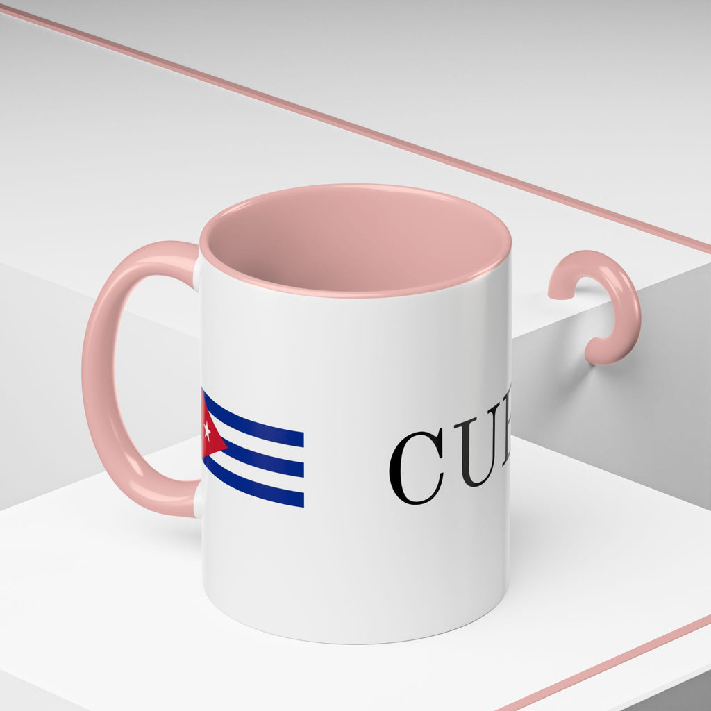 Cuba Flag Accent Coffee Mug — 11/15oz Ceramic Travel-Ready Tea & Coffee Cup