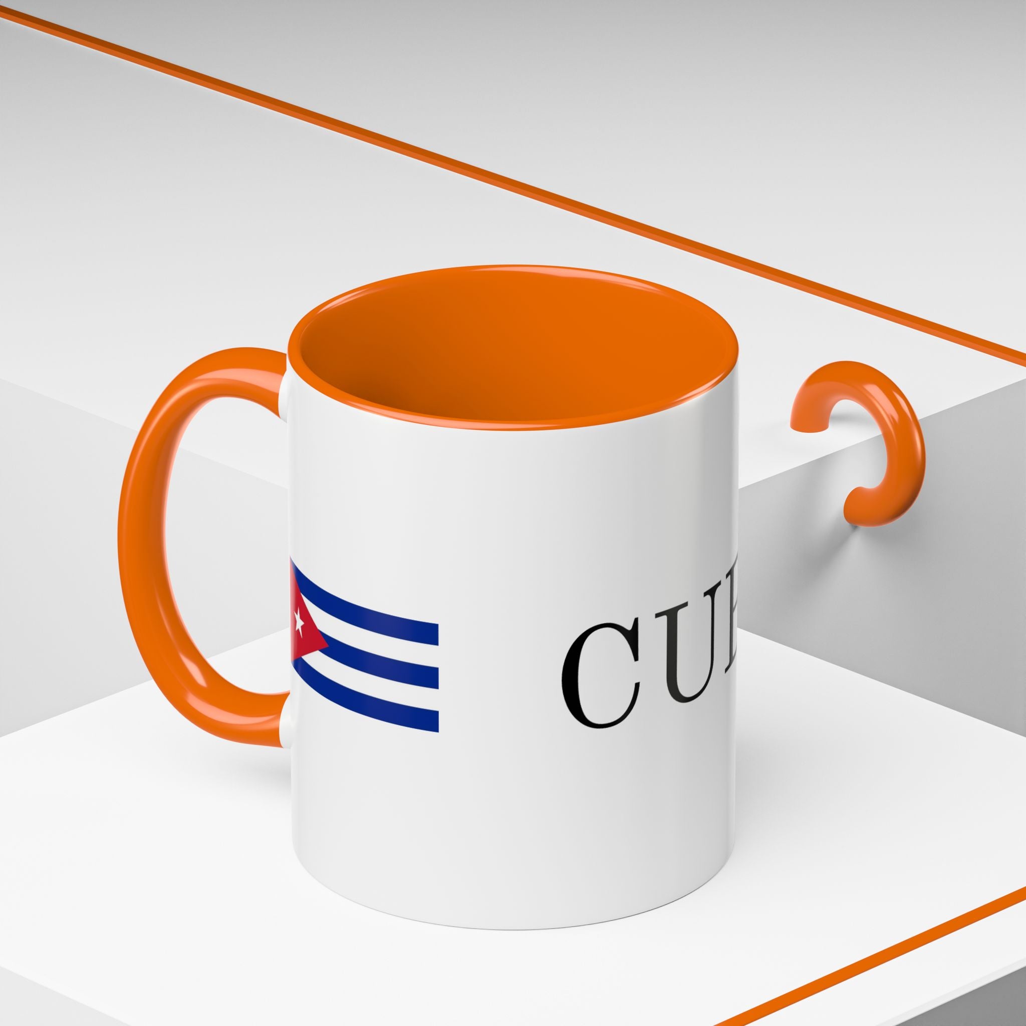 Cuba Flag Accent Coffee Mug — 11/15oz Ceramic Travel-Ready Tea & Coffee Cup