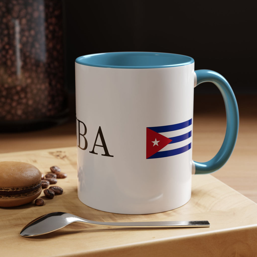 Cuba Flag Accent Coffee Mug — 11/15oz Ceramic Travel-Ready Tea & Coffee Cup