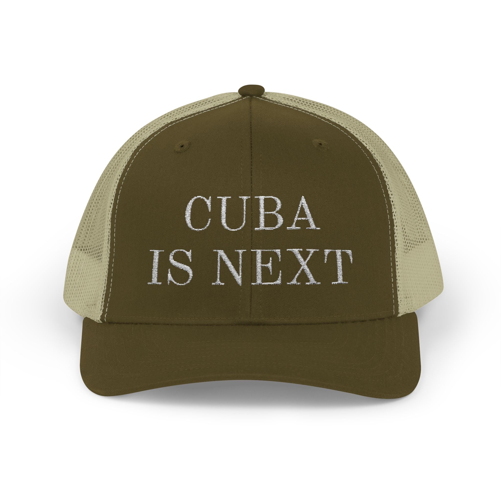 Trucker Cap — "Cuba Is Next" Embroidered Snapback