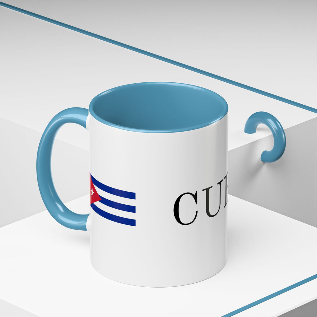 Cuba Flag Accent Coffee Mug — 11/15oz Ceramic Travel-Ready Tea & Coffee Cup