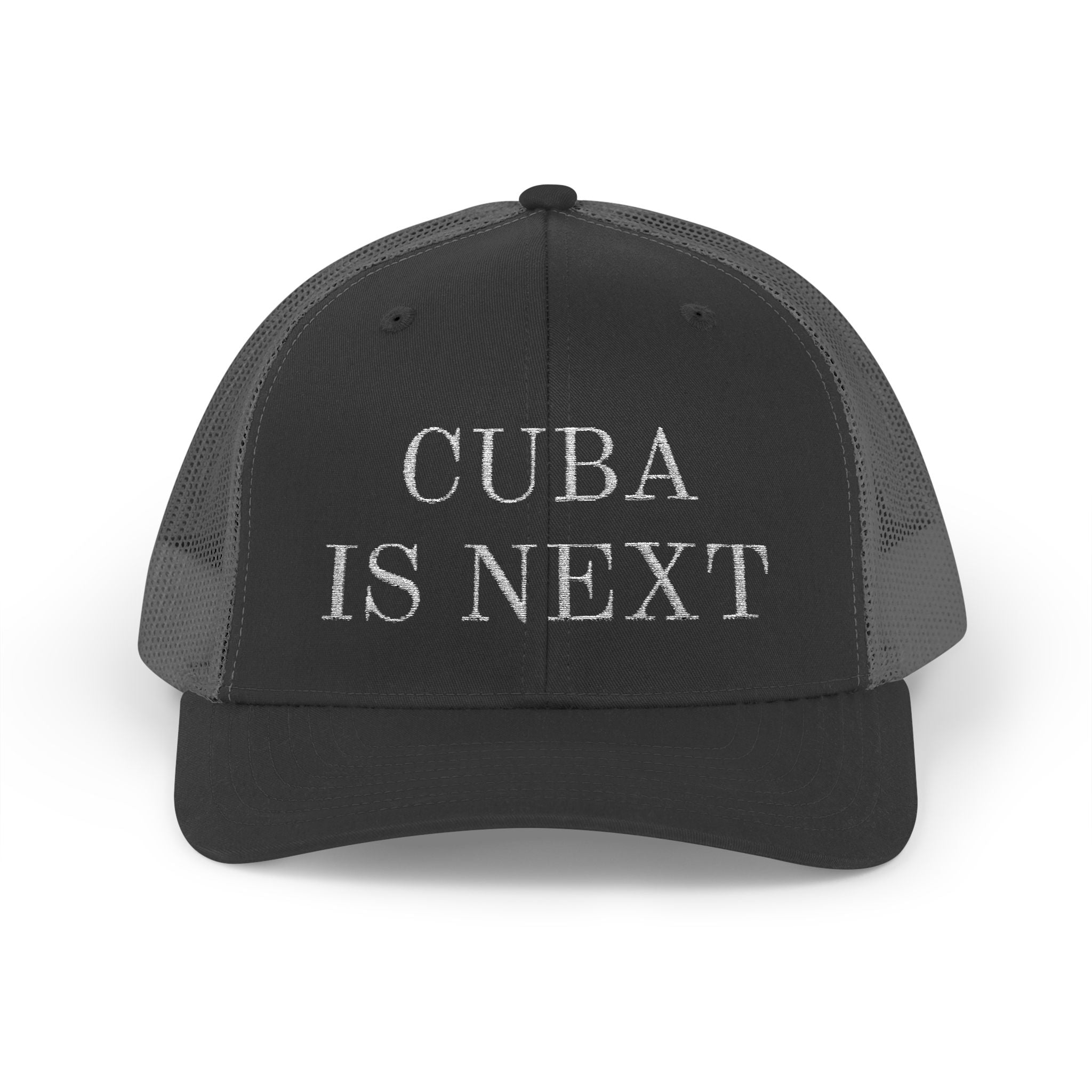Trucker Cap — "Cuba Is Next" Embroidered Snapback