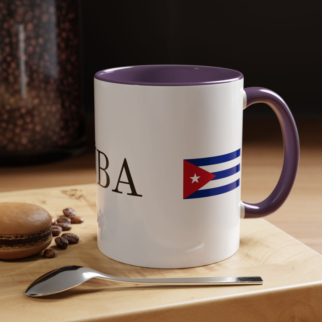 Cuba Flag Accent Coffee Mug — 11/15oz Ceramic Travel-Ready Tea & Coffee Cup