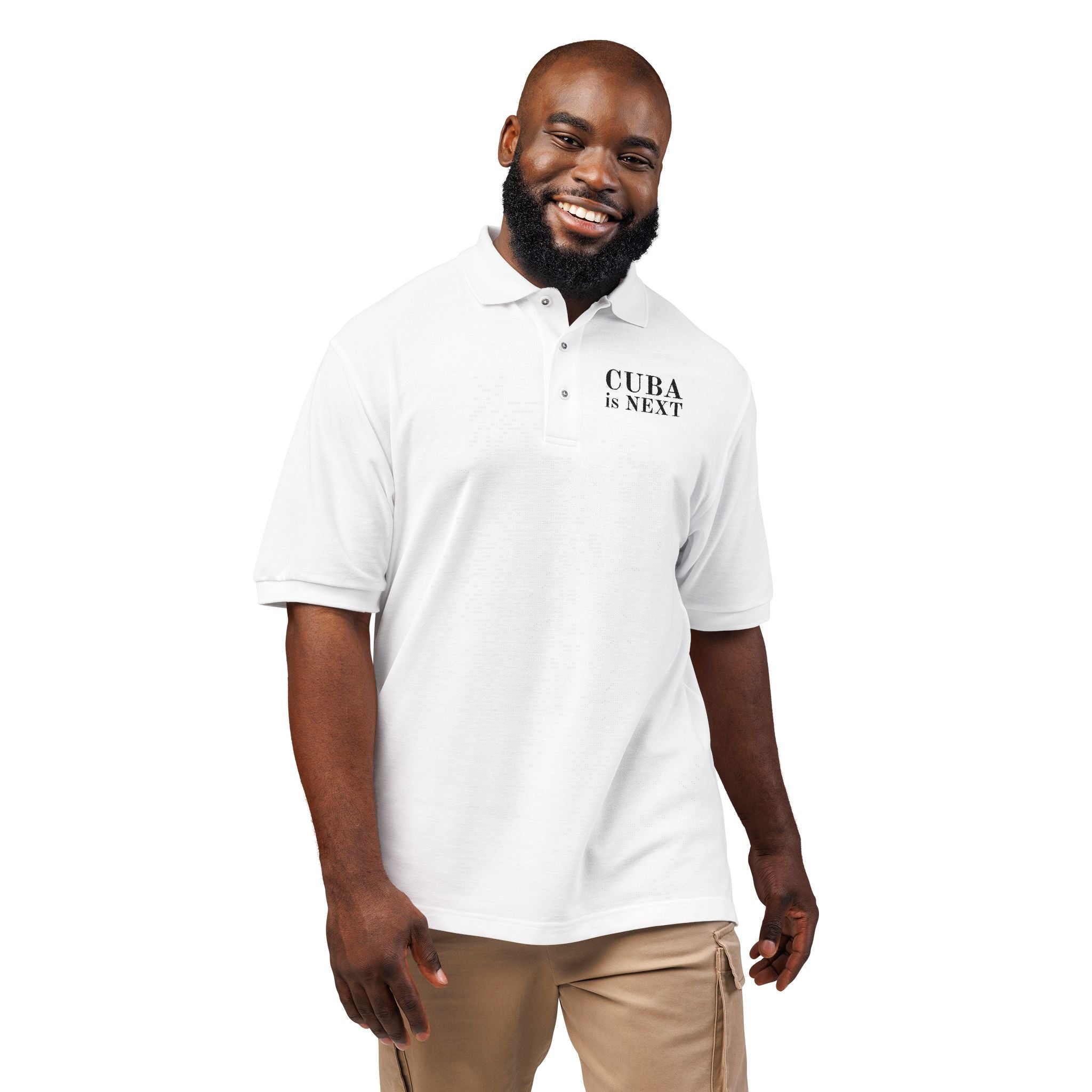 Embroidered "CUBA IS NEXT" Polo Shirt