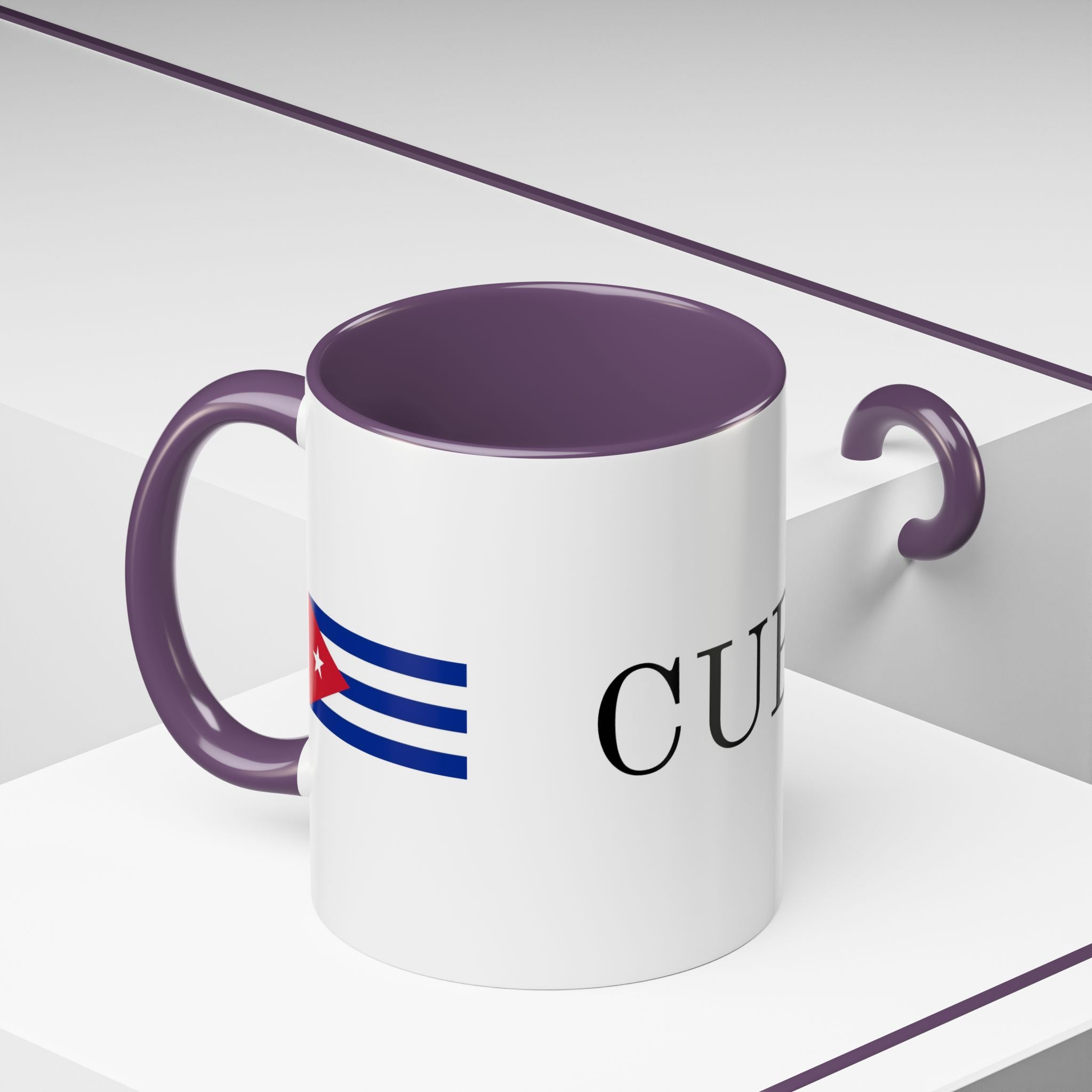 Cuba Flag Accent Coffee Mug — 11/15oz Ceramic Travel-Ready Tea & Coffee Cup