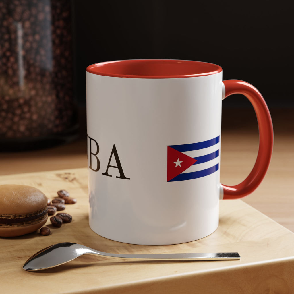 Cuba Flag Accent Coffee Mug — 11/15oz Ceramic Travel-Ready Tea & Coffee Cup
