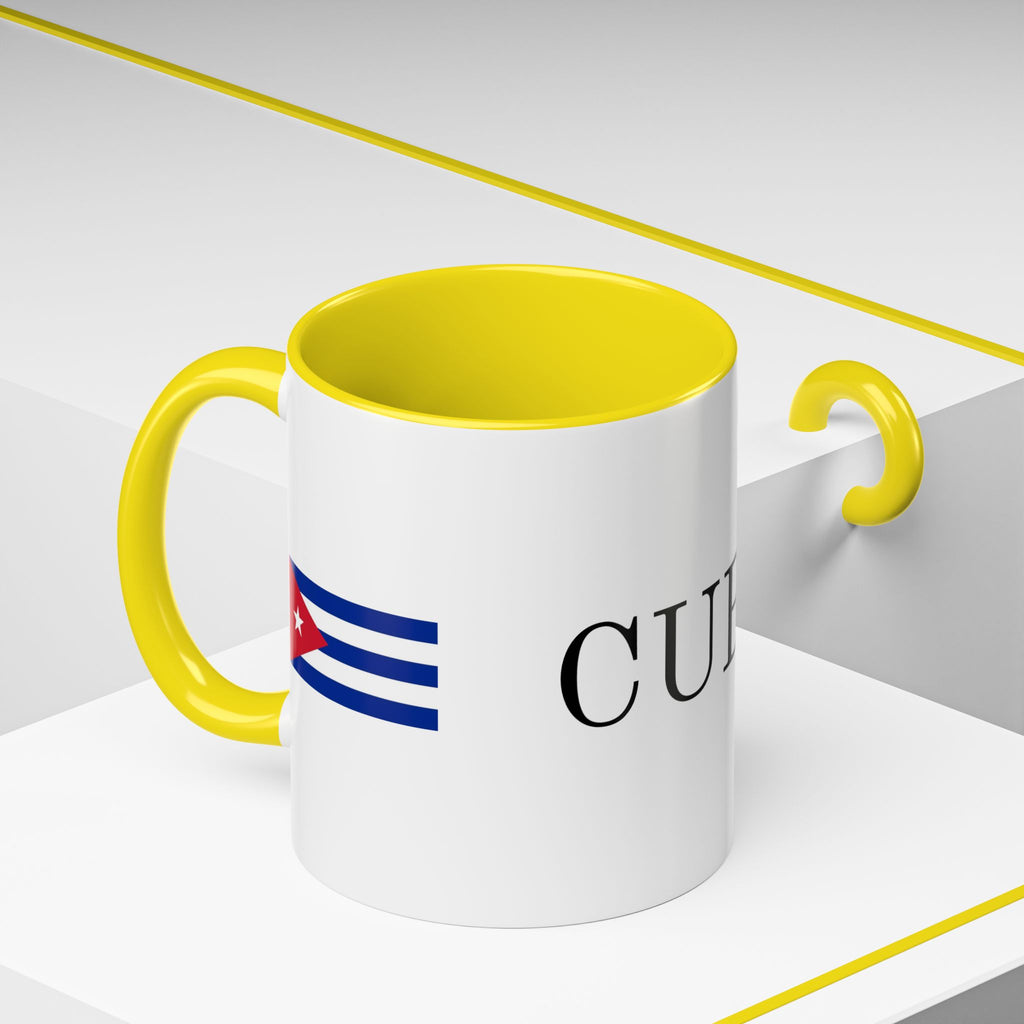 Cuba Flag Accent Coffee Mug — 11/15oz Ceramic Travel-Ready Tea & Coffee Cup