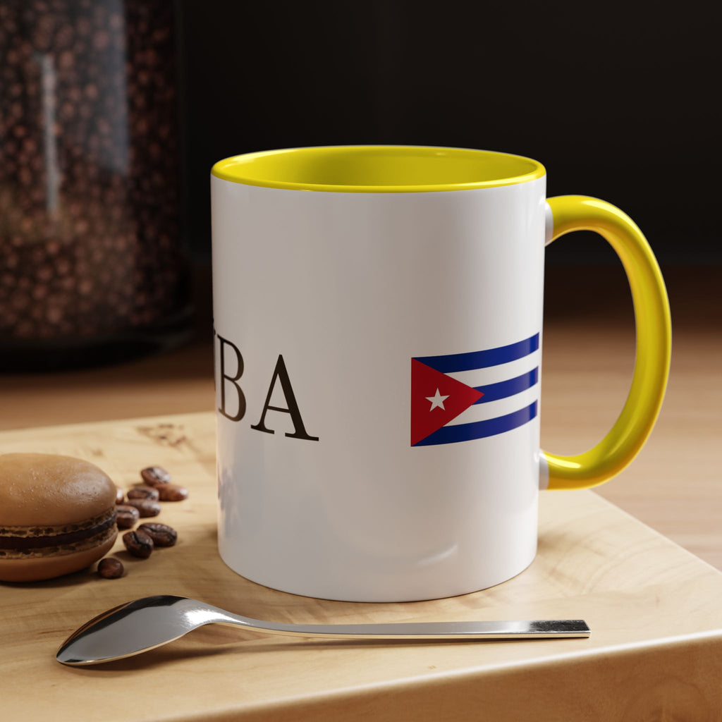 Cuba Flag Accent Coffee Mug — 11/15oz Ceramic Travel-Ready Tea & Coffee Cup