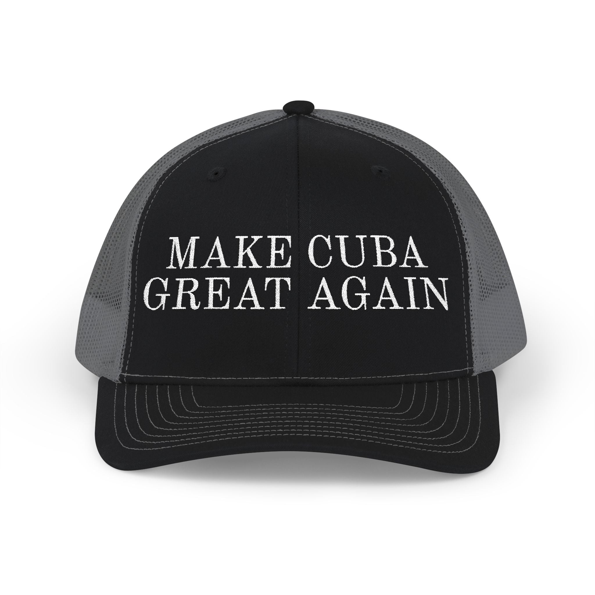 Embroidered Trucker Cap — "Make Cuba Great Again" Mesh Snapback