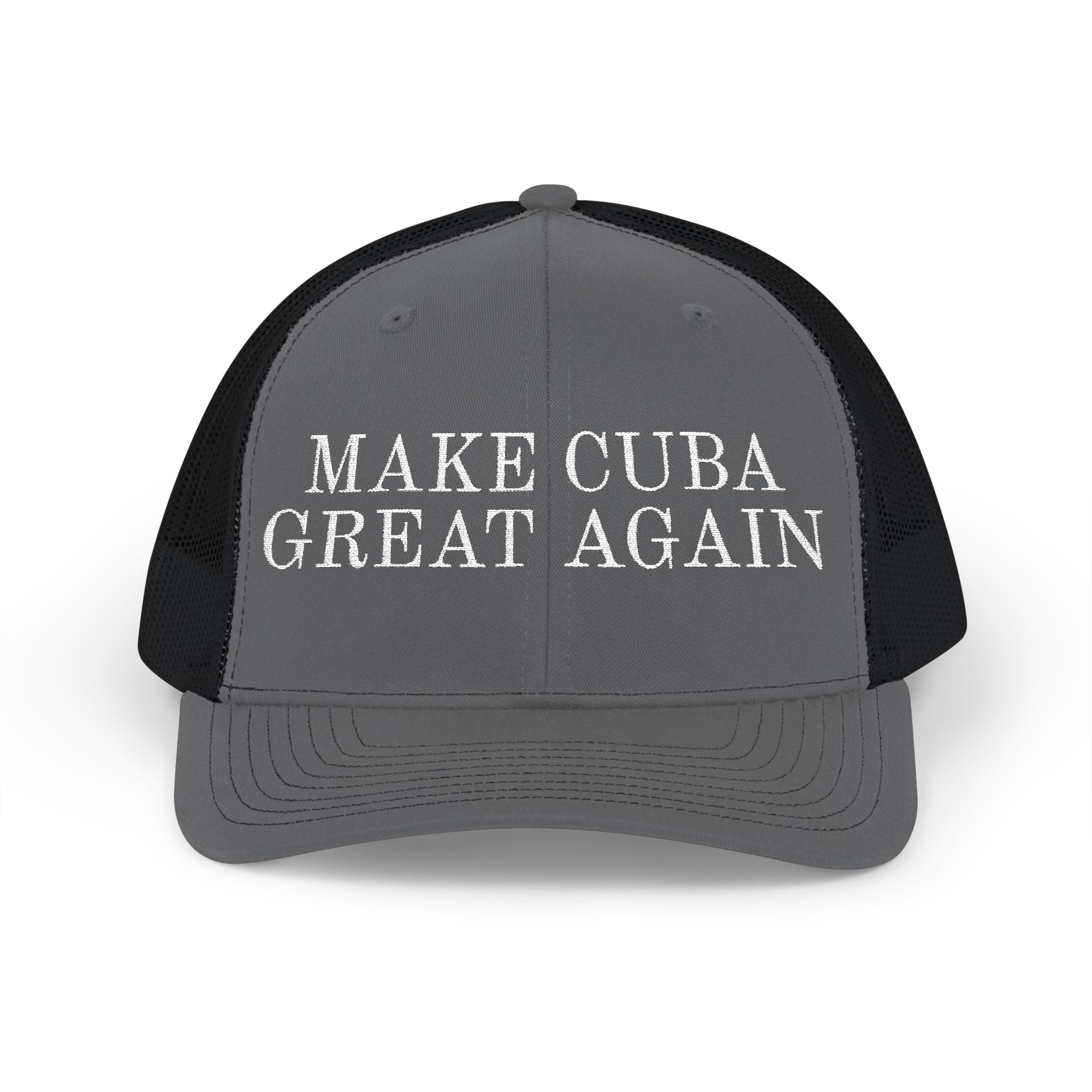 Embroidered Trucker Cap — "Make Cuba Great Again" Mesh Snapback