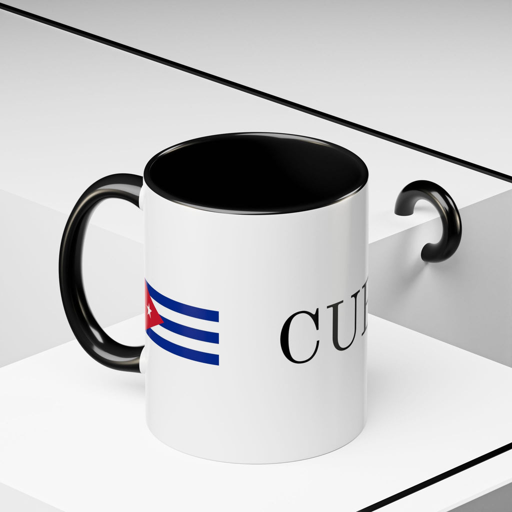 Cuba Flag Accent Coffee Mug — 11/15oz Ceramic Travel-Ready Tea & Coffee Cup
